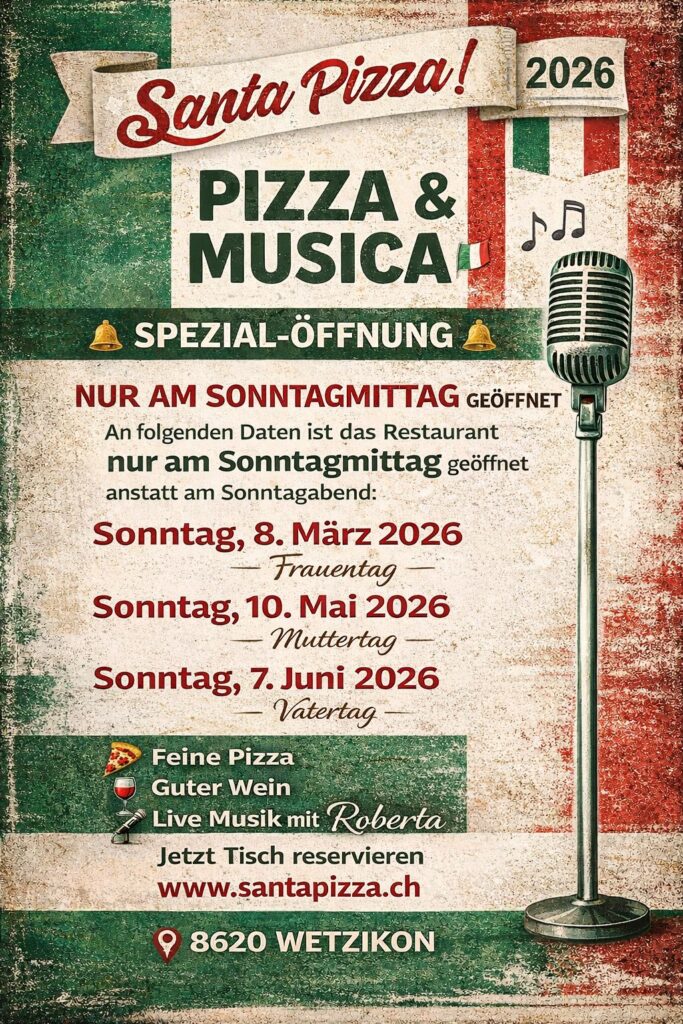 Santa Pizza Frauentag, Muttertag, Vatertag